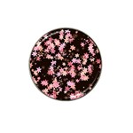 Pink Lilies on Black Hat Clip Ball Marker