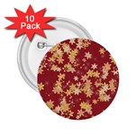 Gold and Tuscan Red Floral Print 2.25  Buttons (10 pack) 