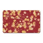Gold and Tuscan Red Floral Print Magnet (Rectangular)