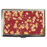Gold and Tuscan Red Floral Print Cigarette Money Case