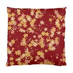 Gold and Tuscan Red Floral Print Standard Cushion Case (Two Sides)