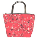 Red Wildflower Floral Print Bucket Bag