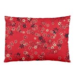 Red Wildflower Floral Print Pillow Case