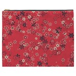 Red Wildflower Floral Print Cosmetic Bag (XXXL)