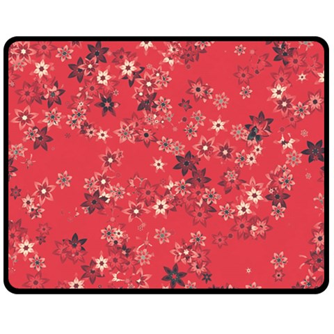 Red Wildflower Floral Print Double Sided Fleece Blanket (Medium)  from ArtsNow.com 58.8 x47.4  Blanket Front