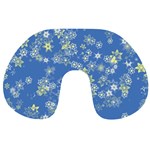 Yellow Flowers on Blue Travel Neck Pillow