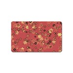 Gold and Rust Floral Print Magnet (Name Card)