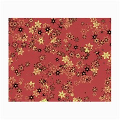 Gold and Rust Floral Print Small Glasses Cloth (2 Sides) from ArtsNow.com Back