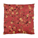 Gold and Rust Floral Print Standard Cushion Case (One Side)