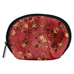 Gold and Rust Floral Print Accessory Pouch (Medium)
