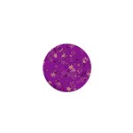 Gold Purple Floral Print 1  Mini Magnets