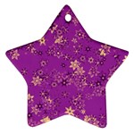 Gold Purple Floral Print Ornament (Star)