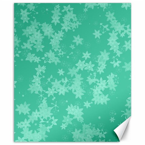 Biscay Green Floral Print Canvas 8  x 10  from ArtsNow.com 8.15 x9.66  Canvas - 1
