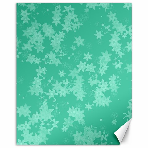 Biscay Green Floral Print Canvas 11  x 14  from ArtsNow.com 10.95 x13.48  Canvas - 1