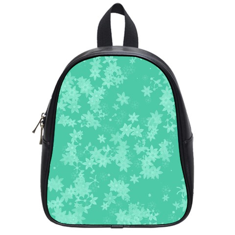 Biscay Green Floral Print School Bag (Small) from ArtsNow.com Front