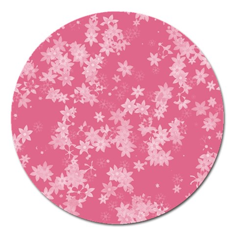 Blush Pink Floral Print Magnet 5  (Round) from ArtsNow.com Front