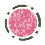 Blush Pink Floral Print Poker Chip Card Guard