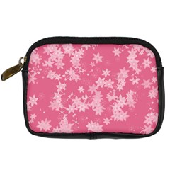 Blush Pink Floral Print Digital Camera Leather Case from ArtsNow.com Front