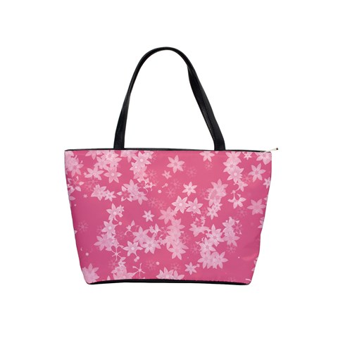 Blush Pink Floral Print Classic Shoulder Handbag from ArtsNow.com Front