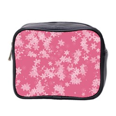 Blush Pink Floral Print Mini Toiletries Bag (Two Sides) from ArtsNow.com Front
