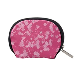 Blush Pink Floral Print Accessory Pouch (Small) from ArtsNow.com Back