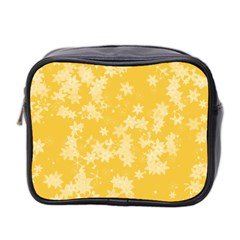 Saffron Yellow Floral Print Mini Toiletries Bag (Two Sides) from ArtsNow.com Front