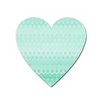 Biscay Green Floral Print Heart Magnet