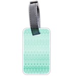 Biscay Green Floral Print Luggage Tag (two sides)