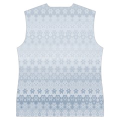 Faded Blue Floral Print Women s Button Up Vest from ArtsNow.com Back