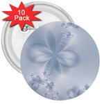 Faded Blue Floral Print 3  Buttons (10 pack) 