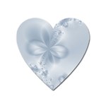 Faded Blue Floral Print Heart Magnet