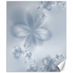 Faded Blue Floral Print Canvas 8  x 10 