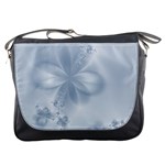 Faded Blue Floral Print Messenger Bag