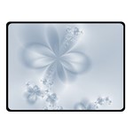 Faded Blue Floral Print Double Sided Fleece Blanket (Small) 