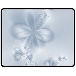 Faded Blue Floral Print Double Sided Fleece Blanket (Medium) 