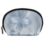 Faded Blue Floral Print Accessory Pouch (Large)