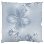 Faded Blue Floral Print Large Flano Cushion Case (Two Sides)