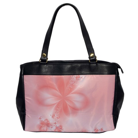 Pastel Coral Floral Print Oversize Office Handbag from ArtsNow.com Front