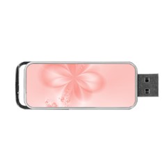 Pastel Coral Floral Print Portable USB Flash (Two Sides) from ArtsNow.com Back
