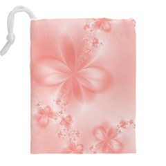 Pastel Coral Floral Print Drawstring Pouch (4XL) from ArtsNow.com Back