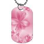 Blush Pink Floral Print Dog Tag (One Side)