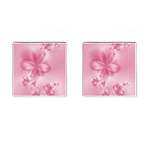 Blush Pink Floral Print Cufflinks (Square)