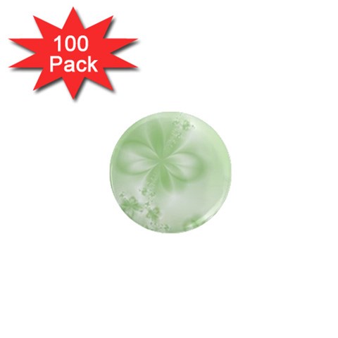 Tea Green Floral Print 1  Mini Magnets (100 pack)  from ArtsNow.com Front