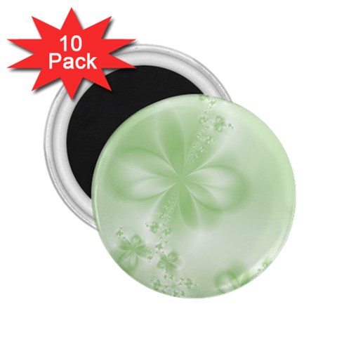 Tea Green Floral Print 2.25  Magnets (10 pack)  from ArtsNow.com Front