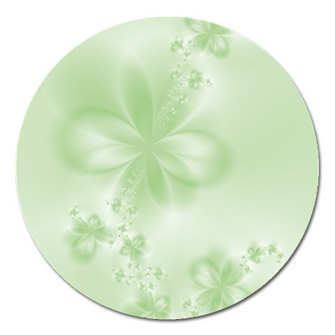 Tea Green Floral Print Magnet 5  (Round) from ArtsNow.com Front