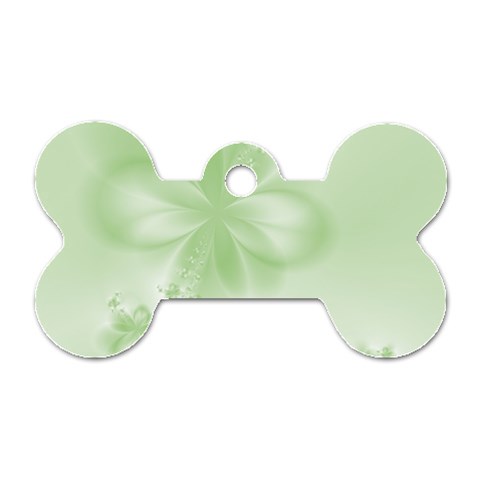 Tea Green Floral Print Dog Tag Bone (One Side) from ArtsNow.com Front