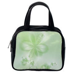 Tea Green Floral Print Classic Handbag (Two Sides) from ArtsNow.com Back