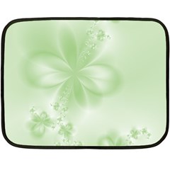 Tea Green Floral Print Double Sided Fleece Blanket (Mini)  from ArtsNow.com 35 x27  Blanket Front