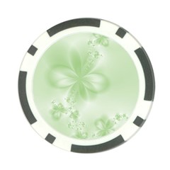 Tea Green Floral Print Poker Chip Card Guard (10 pack) from ArtsNow.com Back