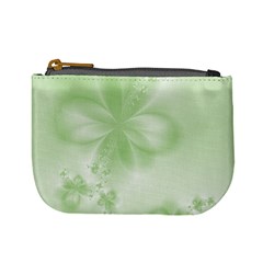 Tea Green Floral Print Mini Coin Purse from ArtsNow.com Front